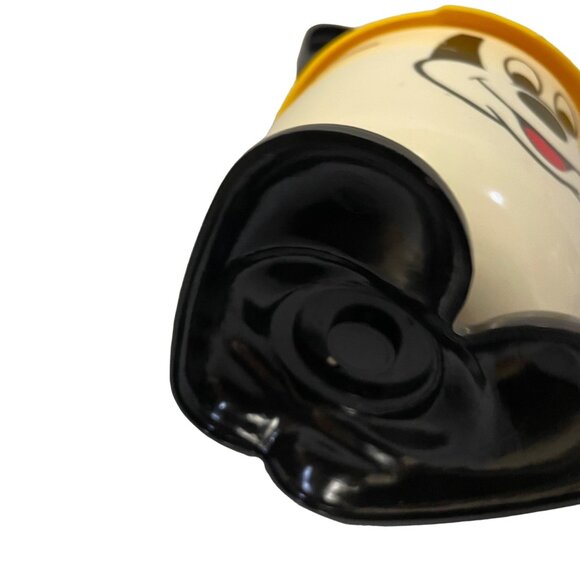 Vintage Walt Disney Productions Mickey Mouse Plastic Cup With Yellow Ears Lid 6" - Picture 7 of 9